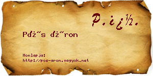 Pós Áron névjegykártya